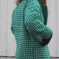 Portuguese Wool Pieper Coat in Green and Cream Check Made to Order February