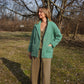 Portuguese Wool Pieper Coat in Green and Cream Check Made to Order February