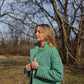 Portuguese Wool Pieper Coat in Green and Cream Check Made to Order February