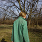 Portuguese Wool Pieper Coat in Green and Cream Check Made to Order February