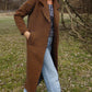 Portuguese Wool Polly Coat in Brown and Navy Check Made to Order
