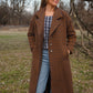 Portuguese Wool Polly Coat in Brown and Navy Check Made to Order