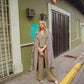 Portuguese Wool Polly Coat in Heathered Brown and Cream Herringbone Made to Order