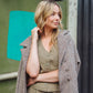 Portuguese Wool Polly Coat in Heathered Brown and Cream Herringbone Made to Order