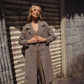 Portuguese Wool Polly Coat in Heathered Brown and Cream Herringbone Made to Order