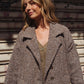 Portuguese Wool Polly Coat in Heathered Brown and Cream Herringbone Made to Order