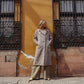 Portuguese Wool Polly Coat in Heathered Brown and Cream Herringbone Made to Order
