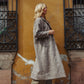 Portuguese Wool Polly Coat in Heathered Brown and Cream Herringbone Made to Order