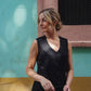 Marcy Midi Dress in Black Linen