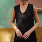 Marcy Midi Dress in Black Linen