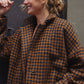 Portuguese Wool Pieper Coat in Brown and Navy Small Check Made to Order