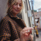 Portuguese Wool Pieper Coat in Brown and Navy Small Check Made to Order