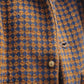 Portuguese Wool Pieper Coat in Brown and Navy Small Check Made to Order