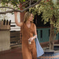 Marcy Midi Dress in Terracotta Cotton