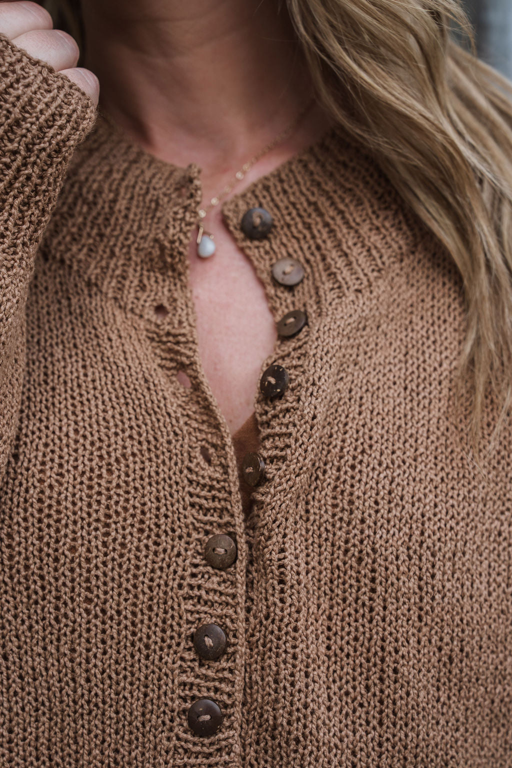Dorothy Cotton Sweater in Mauve Brown Made to Order