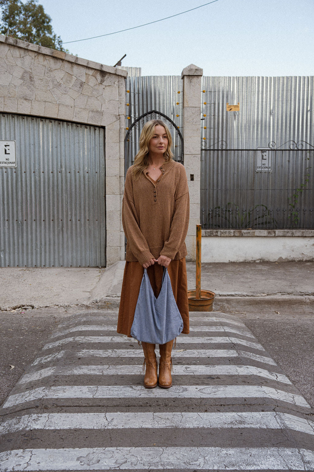 Dorothy Cotton Sweater in Mauve Brown Made to Order