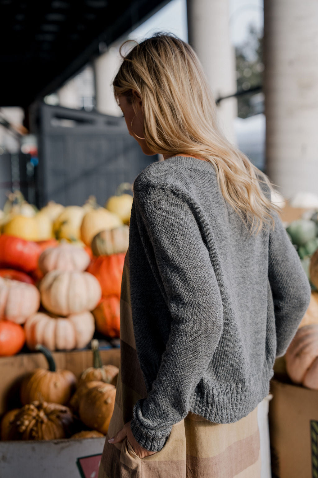 Alpaca Robbi Cardigan Sweater in Grey Made to Order