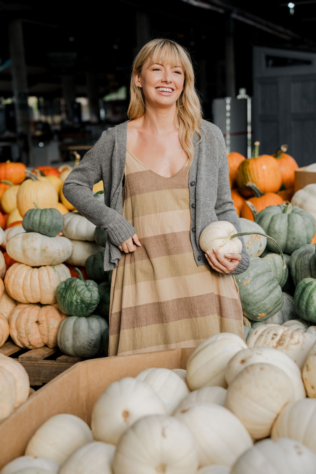 Alpaca Robbi Cardigan Sweater in Grey Made to Order