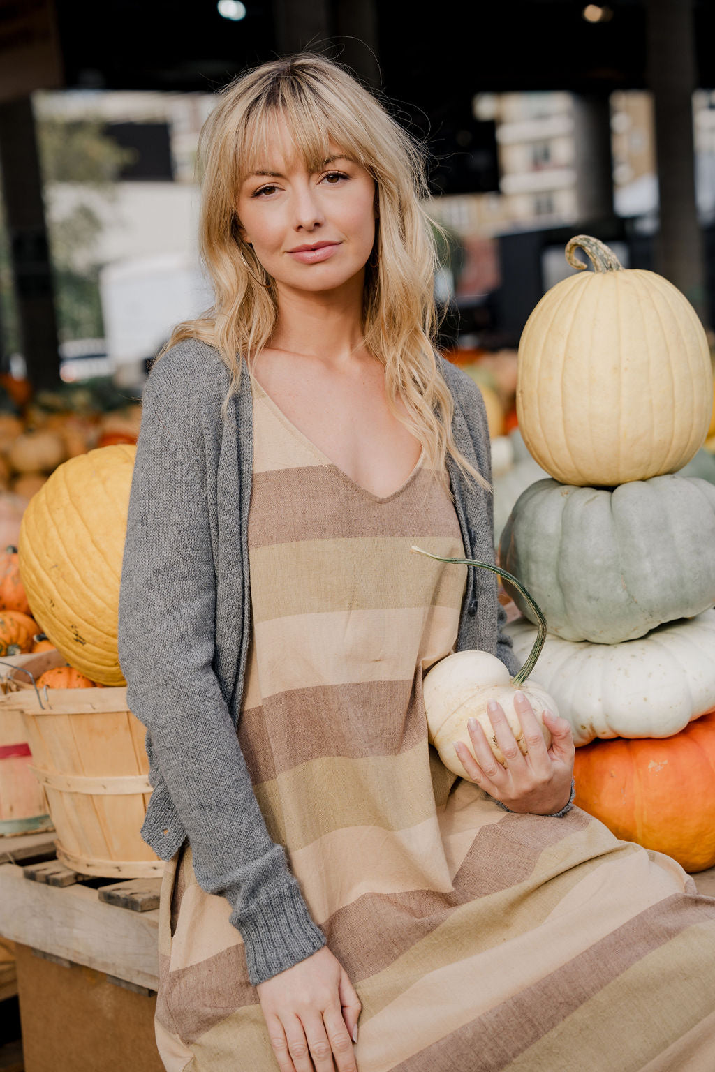 Alpaca Robbi Cardigan Sweater in Grey Made to Order