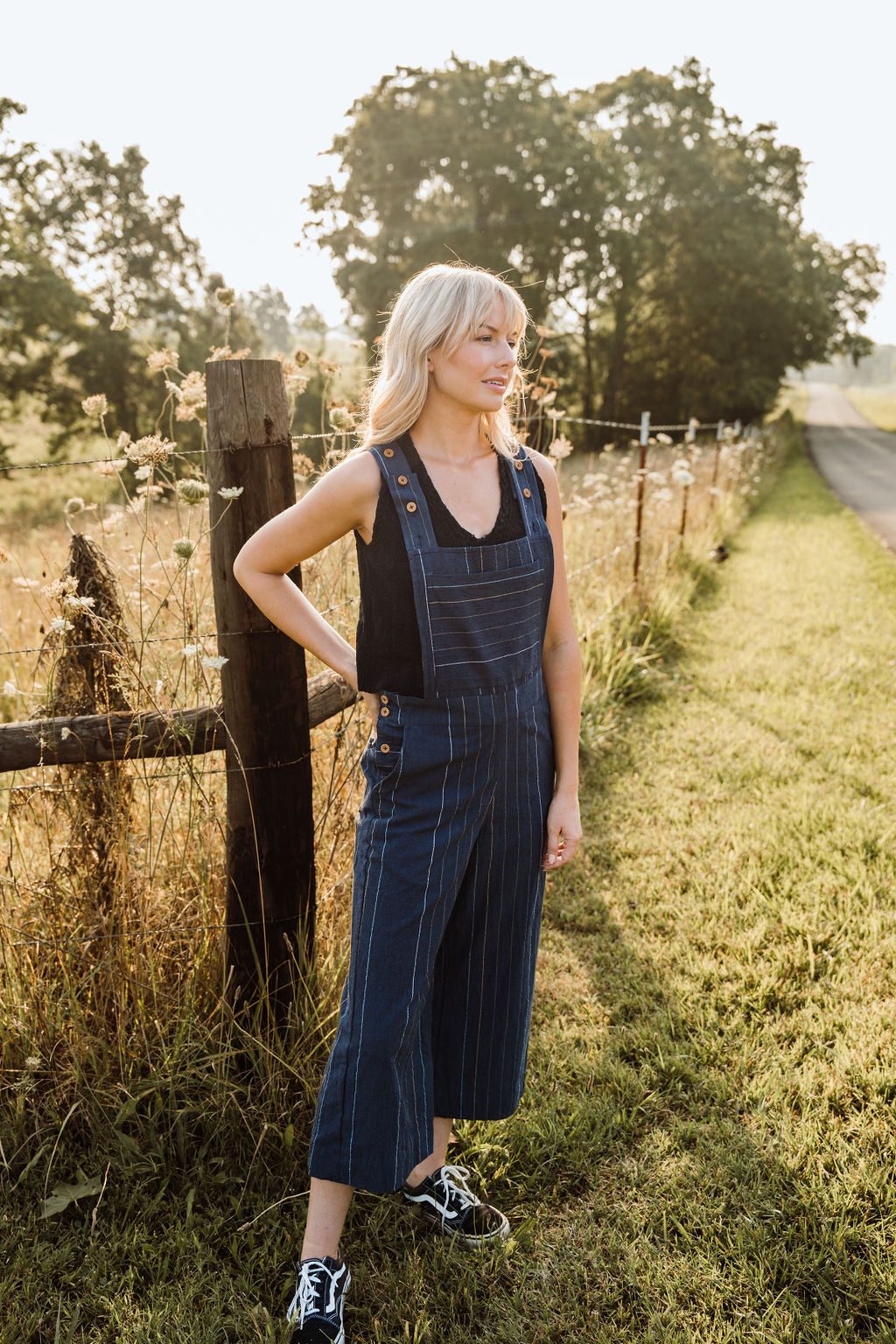 Dilsi Handwoven Cotton Overalls in Navy - Pre-Order 2/30