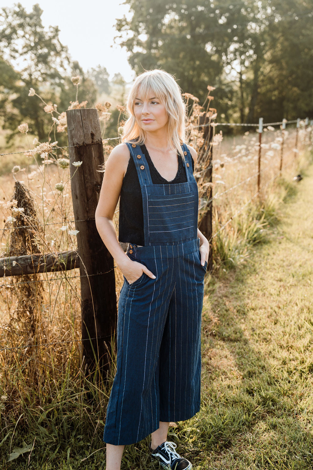 Dilsi Handwoven Cotton Overalls in Navy - Pre-Order 2/30