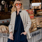 Portuguese Wool Pieper Coat in Neutral Mix-Match Herringbone Made to Order