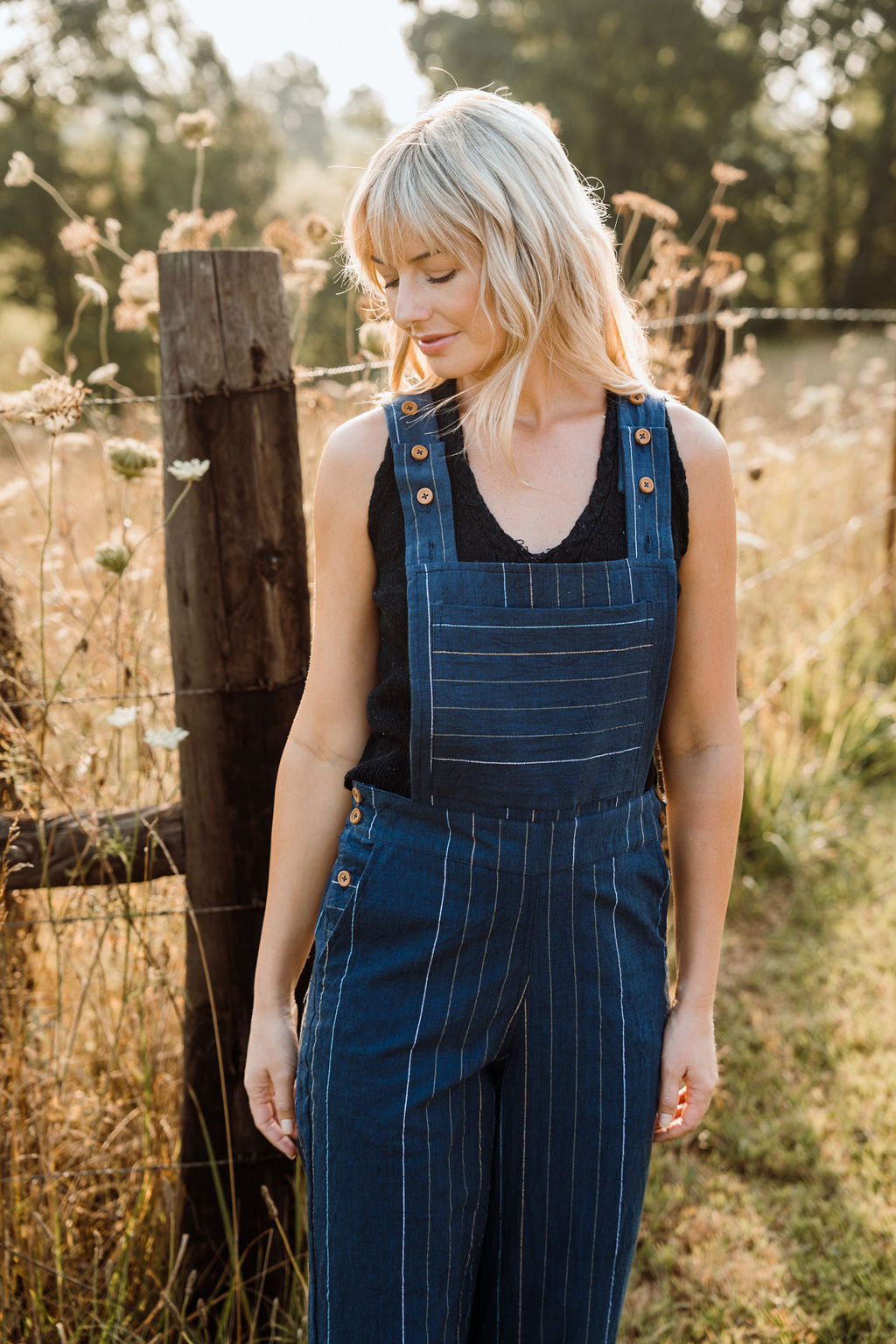 Dilsi Handwoven Cotton Overalls in Navy - Pre-Order 2/30