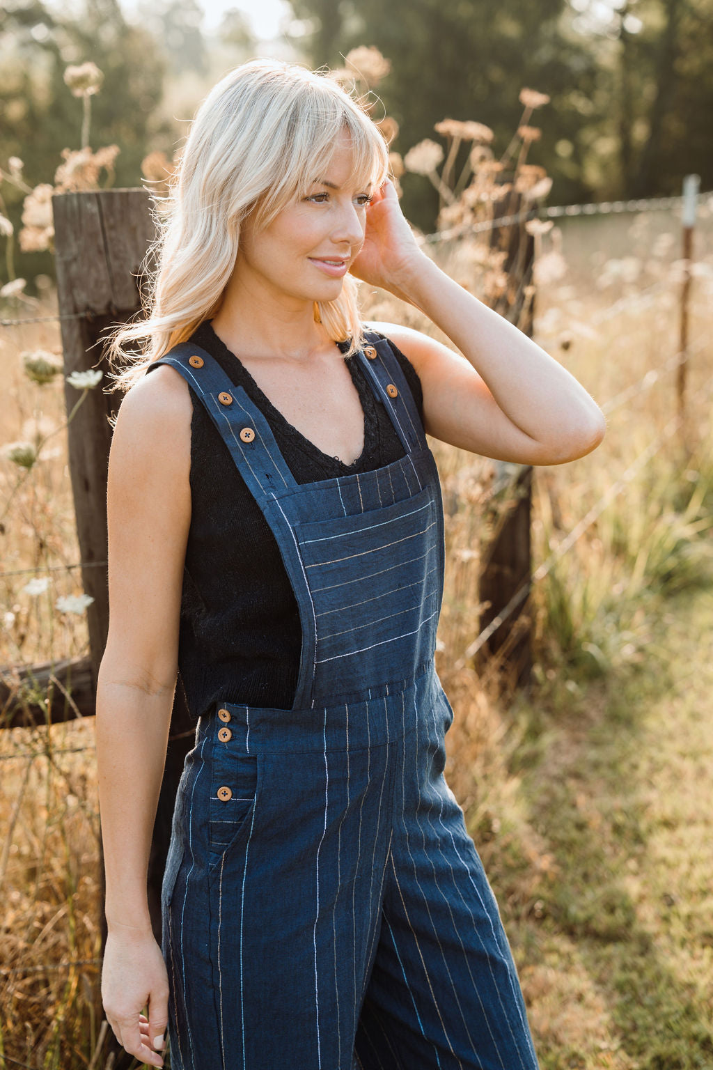 Dilsi Handwoven Cotton Overalls in Navy - Pre-Order 2/30