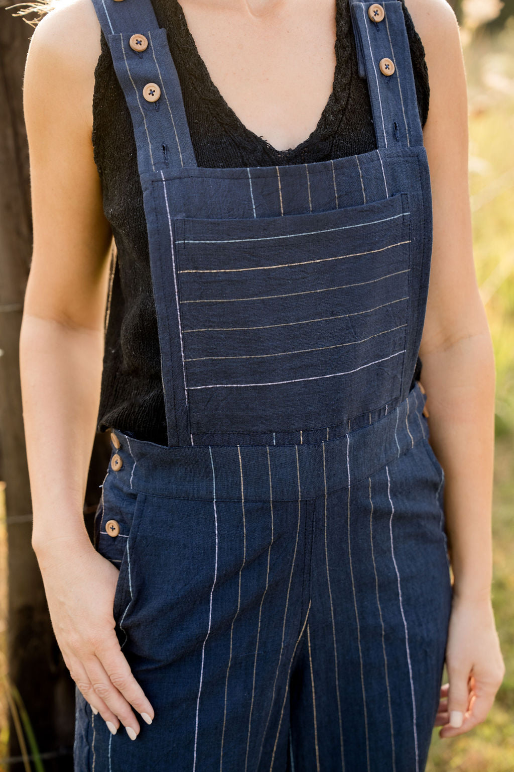 Dilsi Handwoven Cotton Overalls in Navy - Pre-Order 2/30