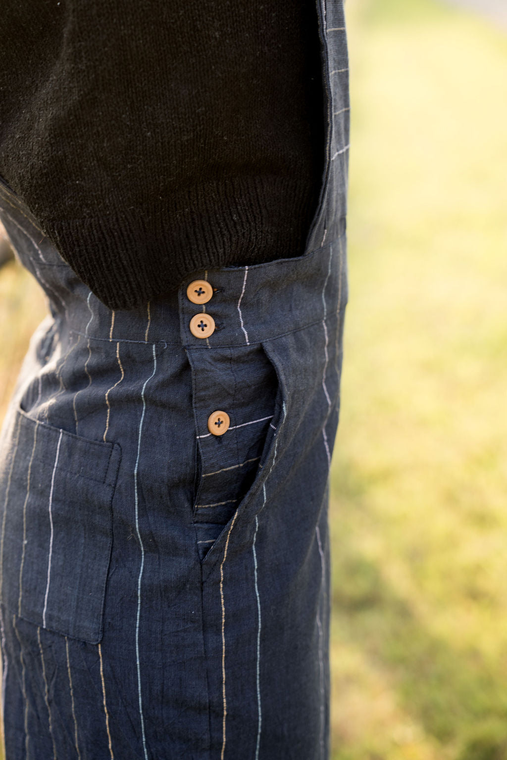 Dilsi Handwoven Cotton Overalls in Navy - Pre-Order 2/30