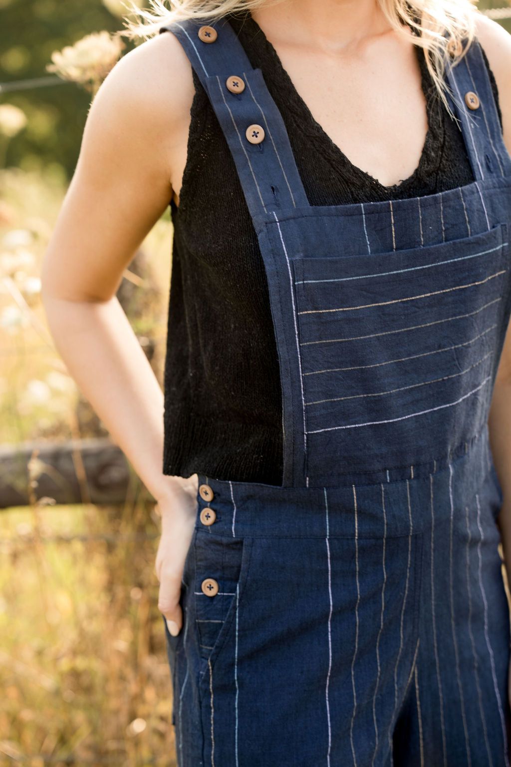 Dilsi Handwoven Cotton Overalls in Navy - Pre-Order 2/30