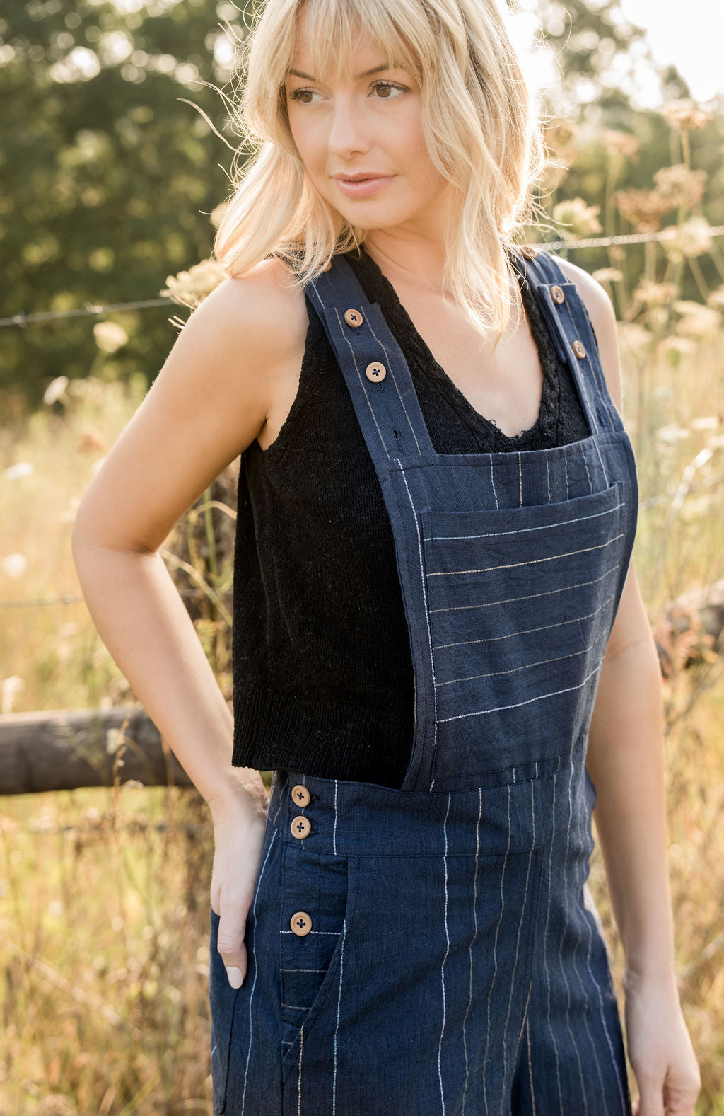 Dilsi Handwoven Cotton Overalls in Navy - Pre-Order 2/30