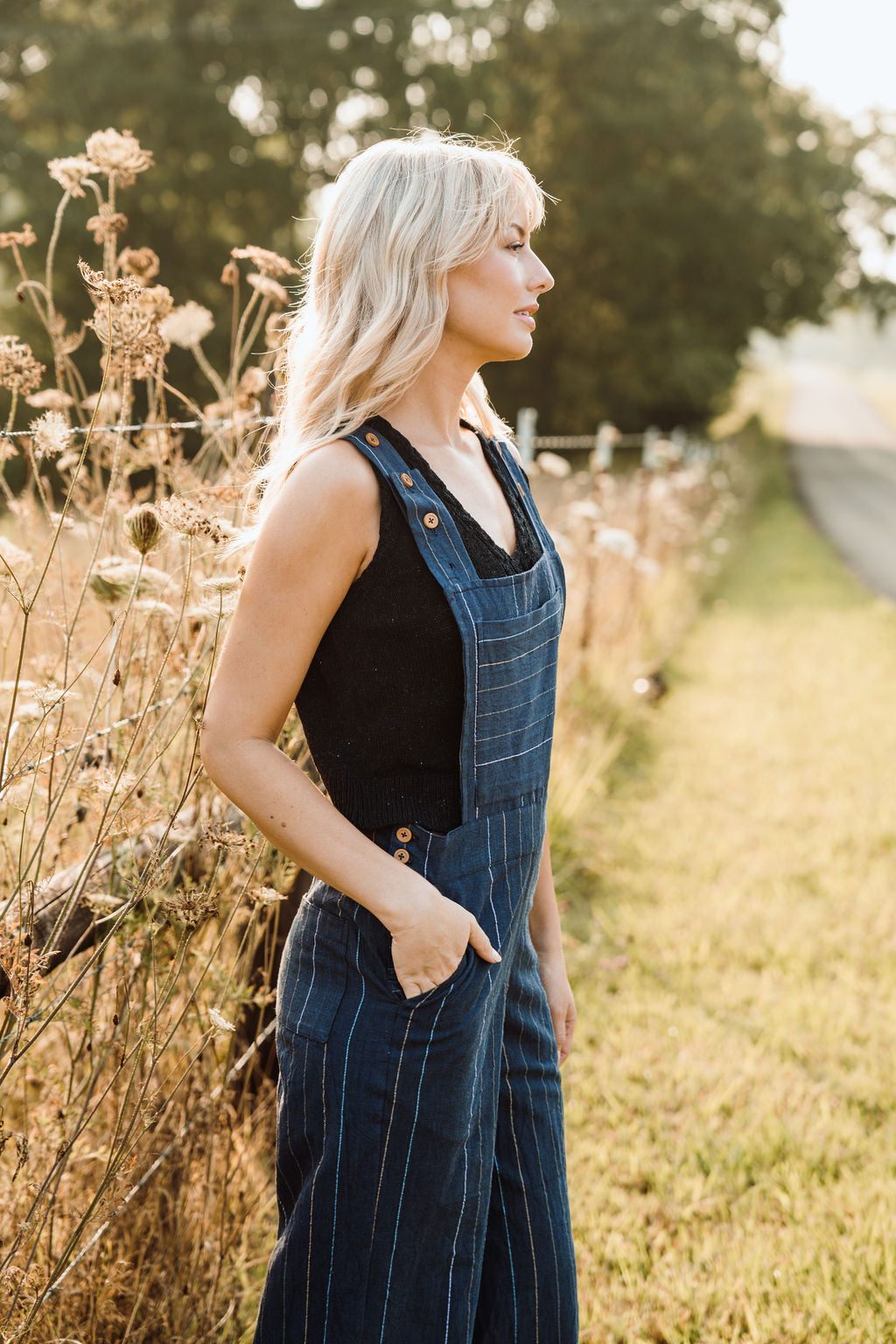 Dilsi Handwoven Cotton Overalls in Navy - Pre-Order 2/30