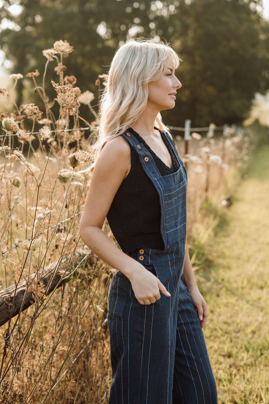 Dilsi Handwoven Cotton Overalls in Navy - Pre-Order 2/30