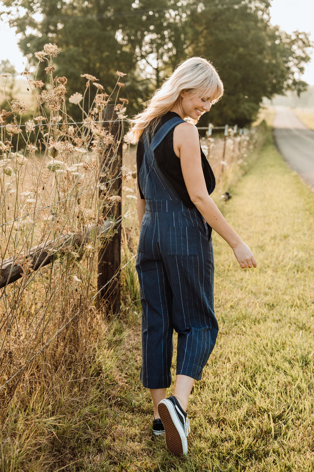 Dilsi Handwoven Cotton Overalls in Navy - Pre-Order 2/30