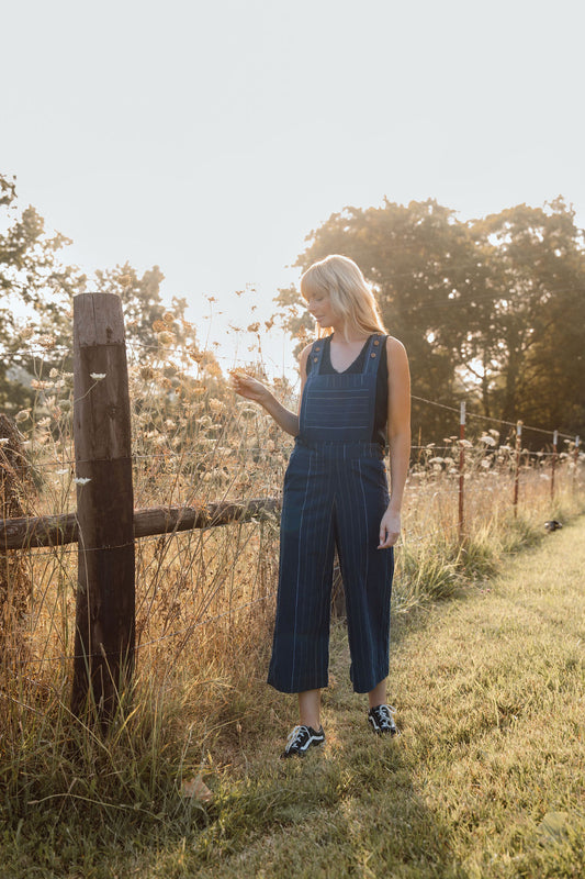 Dilsi Handwoven Cotton Overalls in Navy - Pre-Order 2/30