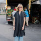 Paula Handwoven Cotton Tunic Dress in Dark Green Made to Order