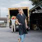 Paula Handwoven Cotton Tunic Dress in Dark Green Made to Order