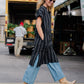 Paula Handwoven Cotton Tunic Dress in Dark Green Made to Order