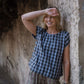 Katie Handwoven Cotton Pants in Mauve Gingham Made to Order