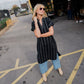 Paula Handwoven Cotton Tunic Dress in Dark Green Made to Order