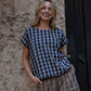 Katie Handwoven Cotton Pants in Mauve Gingham Made to Order
