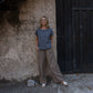 Katie Handwoven Cotton Pants in Mauve Gingham Made to Order