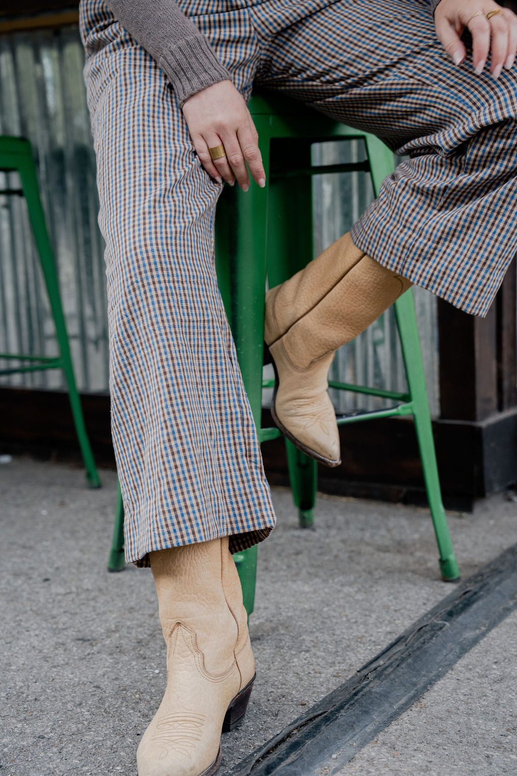 Charli Handwoven Cotton Jumper in Brown Plaid - Pre-Order 2/30