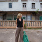 Katie Handwoven Cotton Pants in Mauve Gingham Made to Order