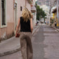 Katie Handwoven Cotton Pants in Mauve Gingham Made to Order