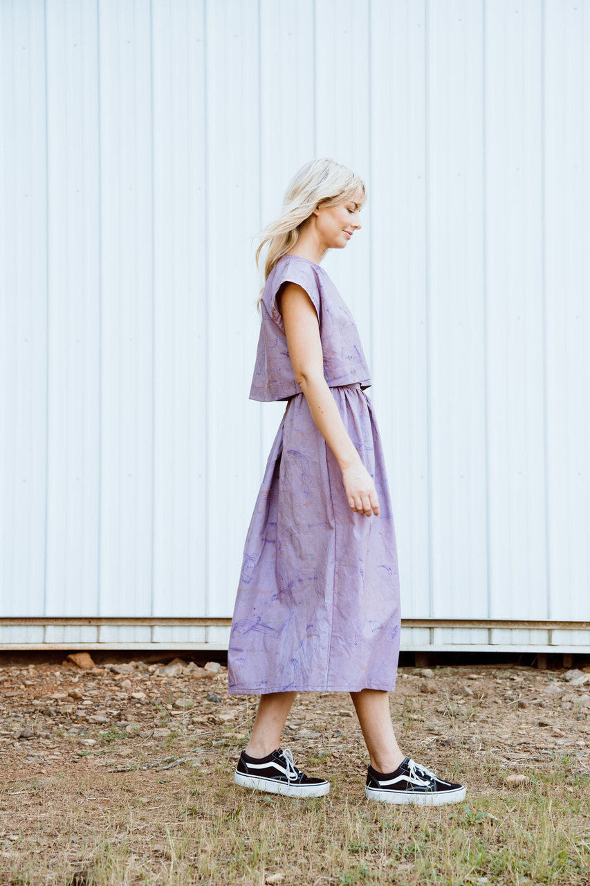 Claudia Mauve Paint Print Made to Order Set and Dress