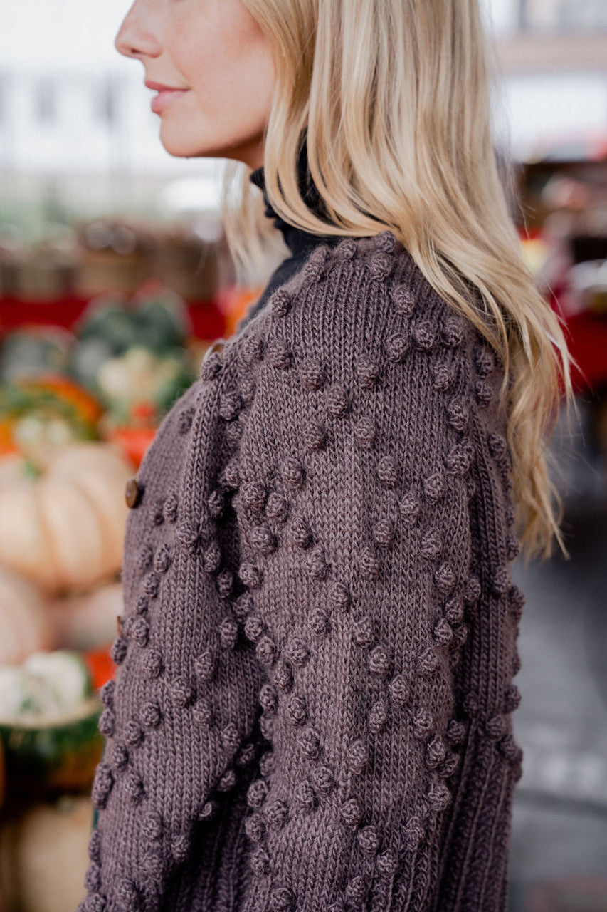 Hand Knit Nepali Wool Jill Sweater in Violet