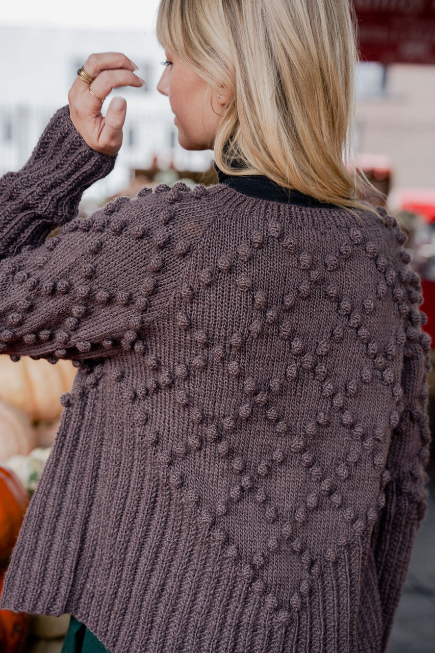 Hand Knit Nepali Wool Jill Sweater in Violet