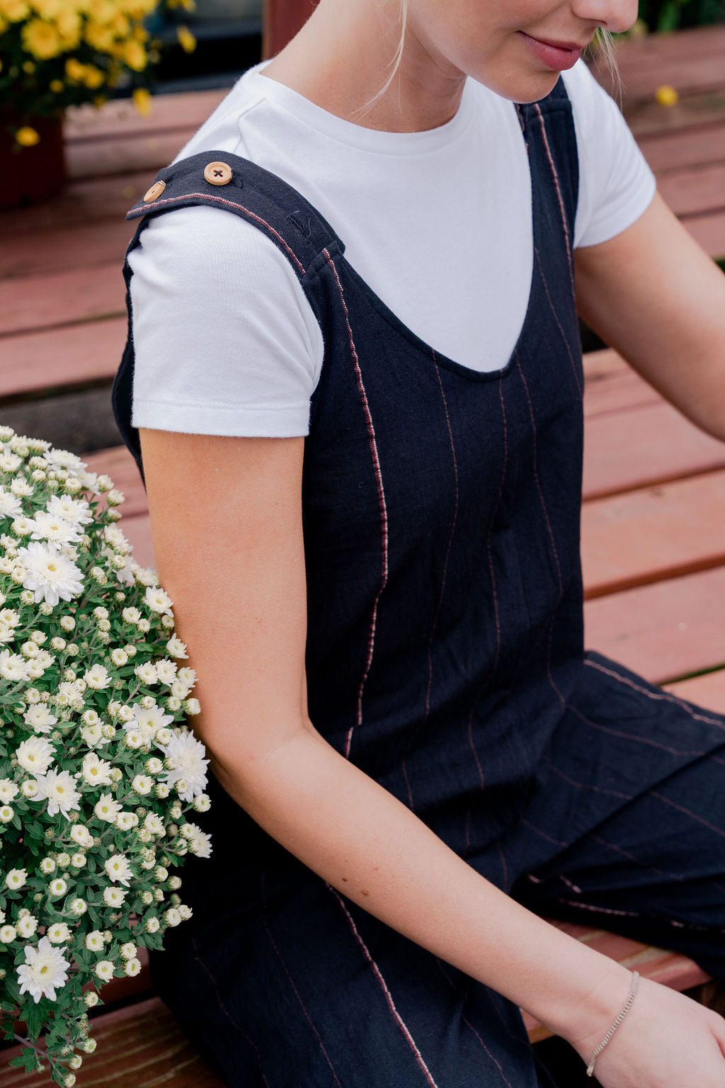 Charli Handwoven Cotton Jumper in Navy - Pre-Order 2/30